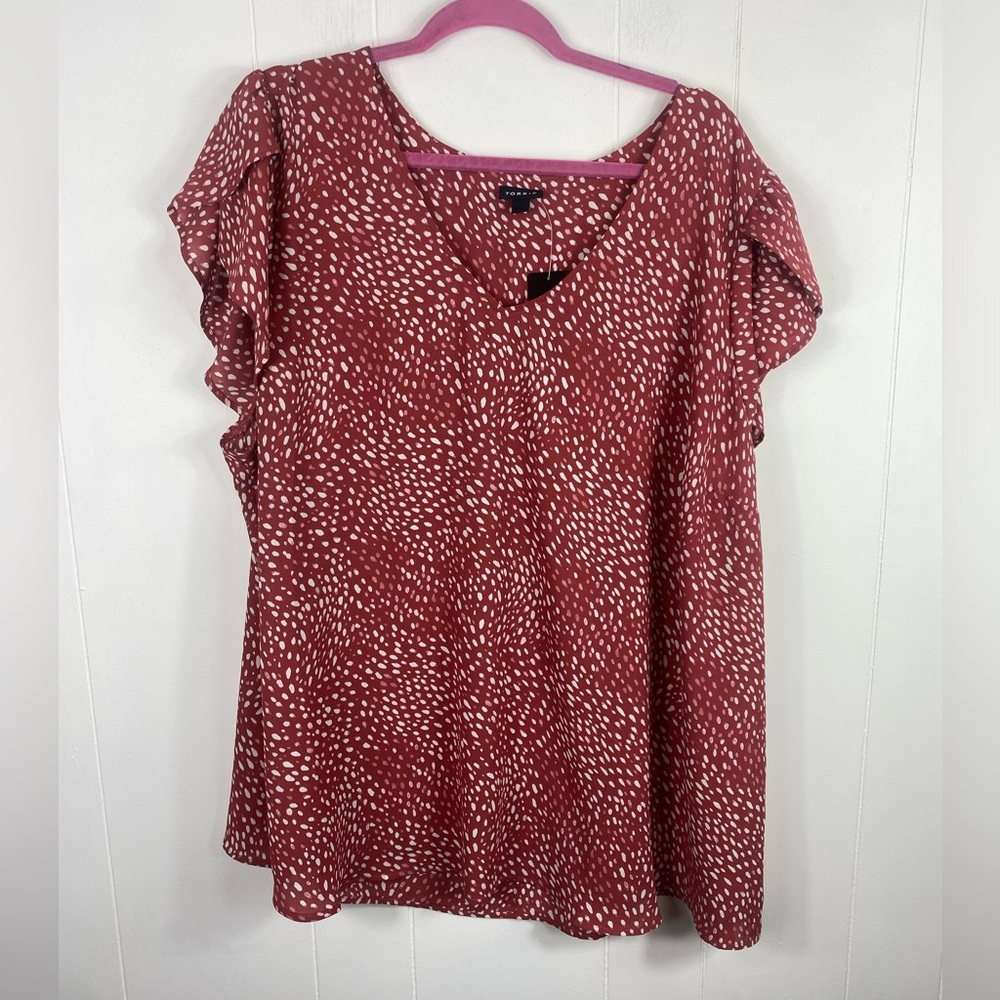 Torrid Georgette Tulip Sleeve Blouse NWT Plus Size 4X Polyester Artsy Popover